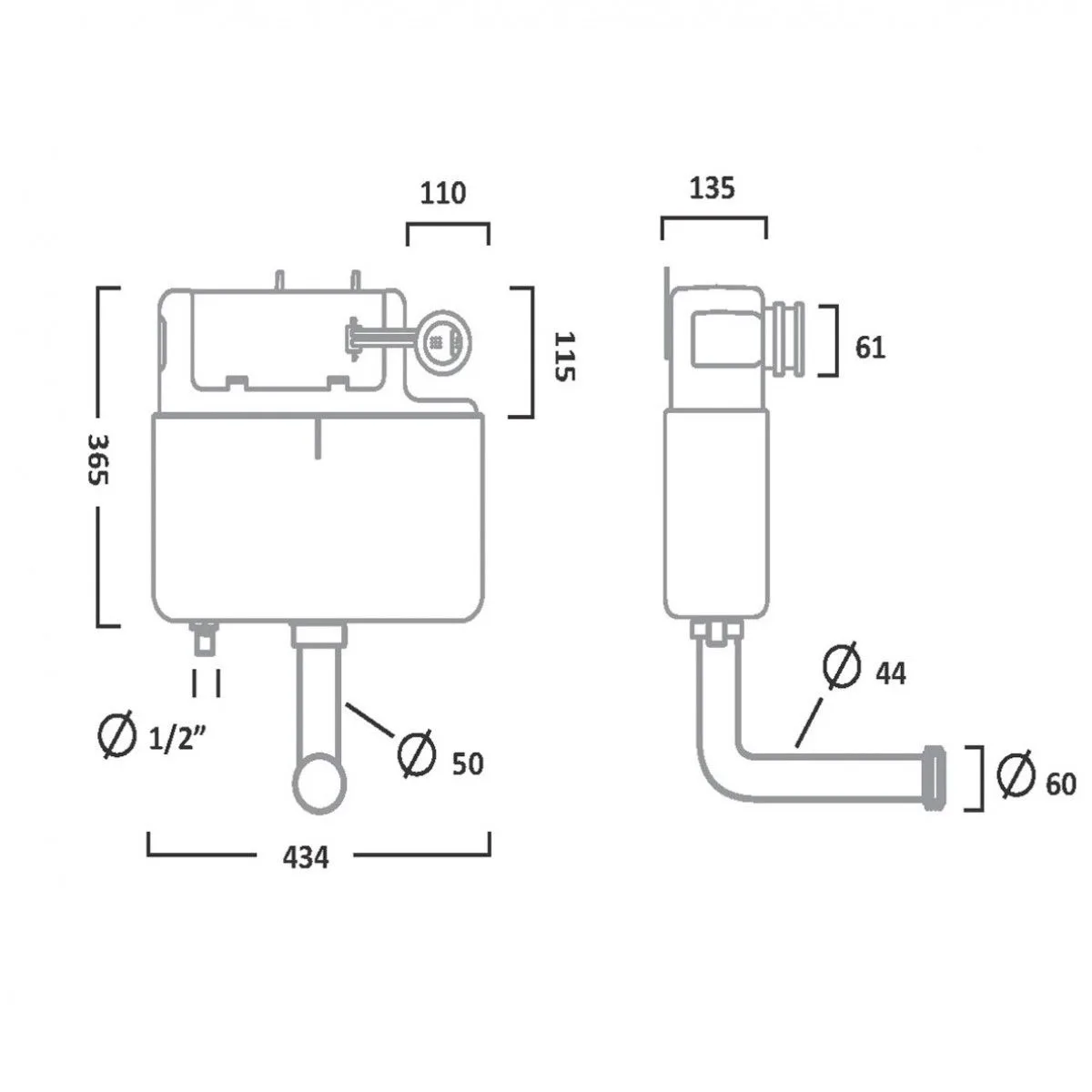 Tavistock Vortex Concealed Cistern Dual Flush Front + Top Access WC Toilet Slim 4 Tavistock Vortex Concealed Cistern Dual Flush Front + Top Access WC Toilet Slim - Image 3
