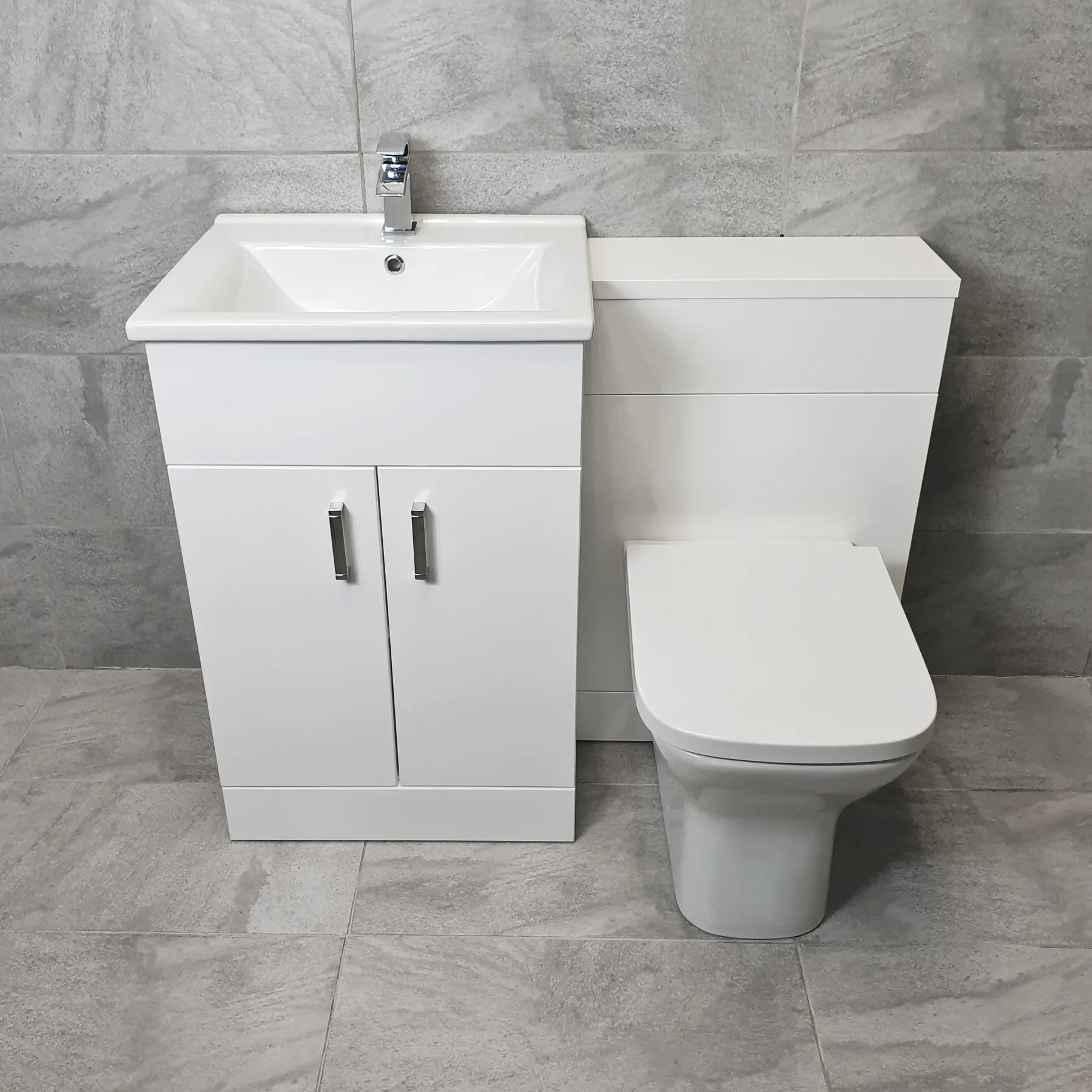 Tess White 1050mm / 1150mm Bathroom Vanity Basin Set + Square Style Toilet 5 Tess White 1050mm / 1150mm Bathroom Vanity Basin Set + Square Style Toilet - Image 3