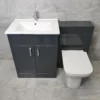 Tess Anthracite 1050mm / 1150mm Bathroom Vanity Basin Set + Square Style Toilet -Comparethebathroom Shop Tess 1150 Anthracite GinaSQ Front jpg webp