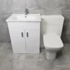 Tess White 1050mm / 1150mm Bathroom Vanity Basin Set + Square Style Toilet 1 Tess White 1050mm / 1150mm Bathroom Vanity Basin Set + Square Style Toilet -Comparethebathroom Shop Tess 1150 White GinaSQ Front jpg webp