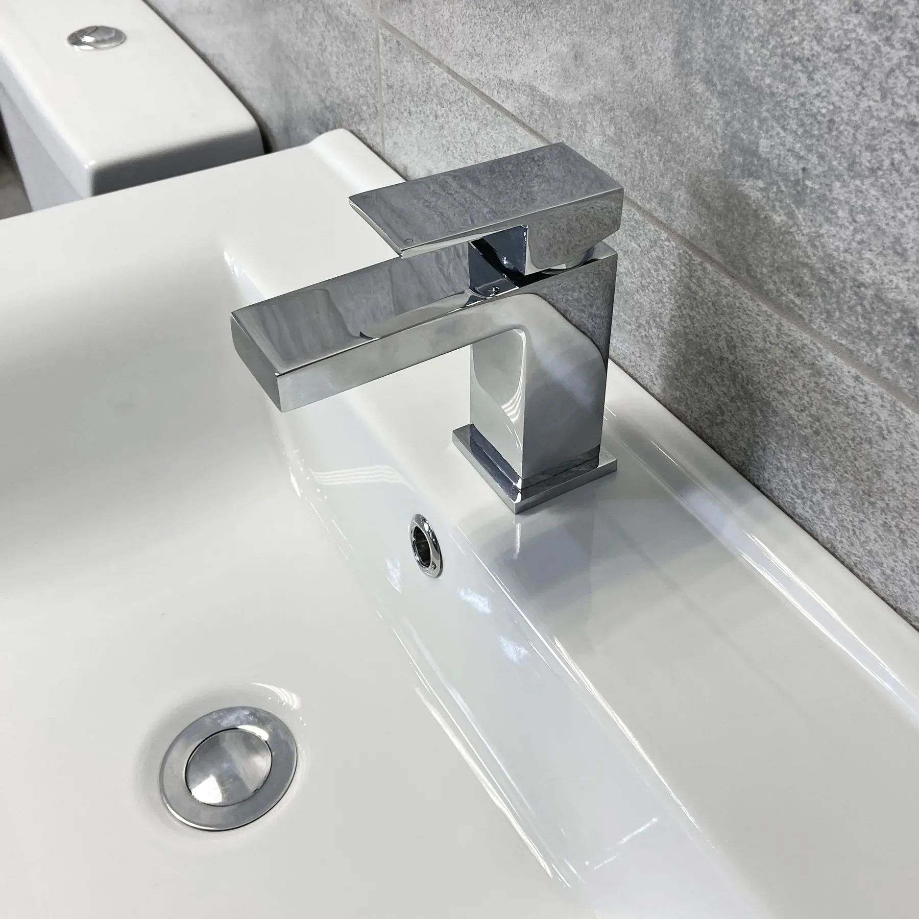 Tess Anthracite Square Vanity Unit Ceramic Basin & Short Projection Toilet Set 6 Tess Anthracite Square Vanity Unit Ceramic Basin & Short Projection Toilet Set - Image 4