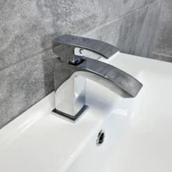 Tess Anthracite Square Vanity Unit Ceramic Basin & Meghana Comfort Height Toilet -Comparethebathroom Shop Tess Meghana Toilet Set Tap jpg webp