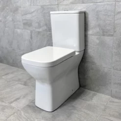 Tess Anthracite Square Vanity Unit Ceramic Basin & Meghana Comfort Height Toilet -Comparethebathroom Shop Tess Meghana Toilet Set Toilet Side jpg webp