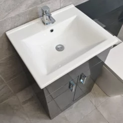 Hydros Tess Luxury 1050mm Bathroom Vanity Set Sink Basin + Square Style Toilet -Comparethebathroom Shop Tess Troya Anthracite 1050 Luxury Basin jpg webp