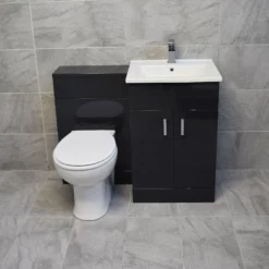 Tess 1150mm Square Vanity Set Ceramic Basin & Toilet Pan In White Or Anthracite -Comparethebathroom Shop Tess suite KIT633 ANT together jpg