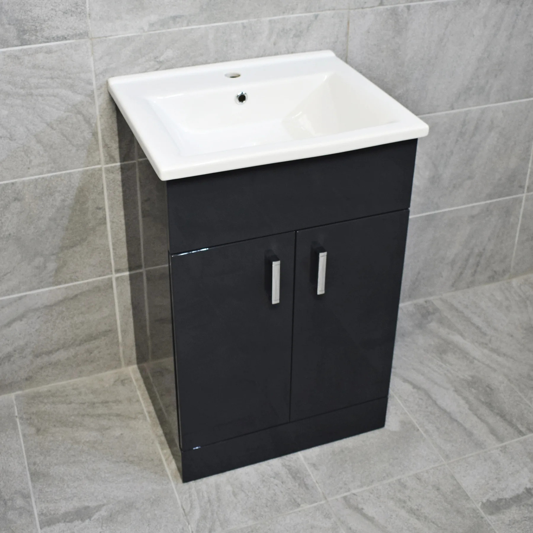 Tessa 650mm Square Basin Sink Vanity Unit White Or Anthracite Grey 8 Tessa 650mm Square Basin Sink Vanity Unit White Or Anthracite Grey - Image 6