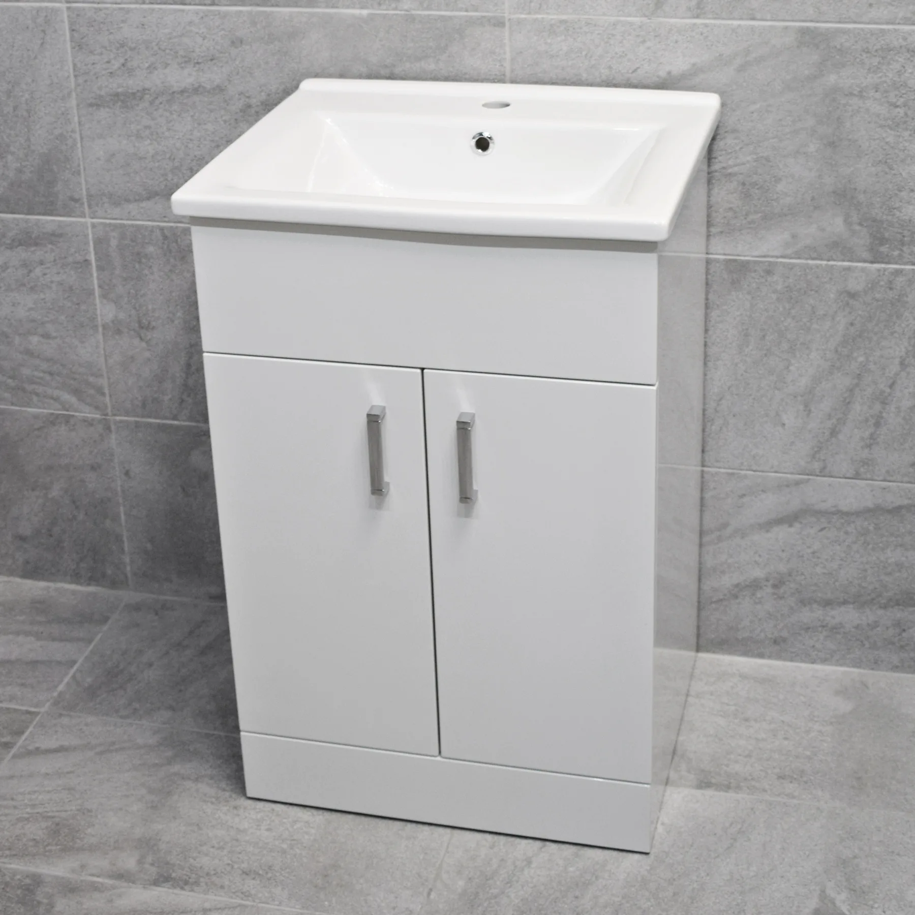 Tessa 650mm Square Basin Sink Vanity Unit White Or Anthracite Grey 4 Tessa 650mm Square Basin Sink Vanity Unit White Or Anthracite Grey - Image 2
