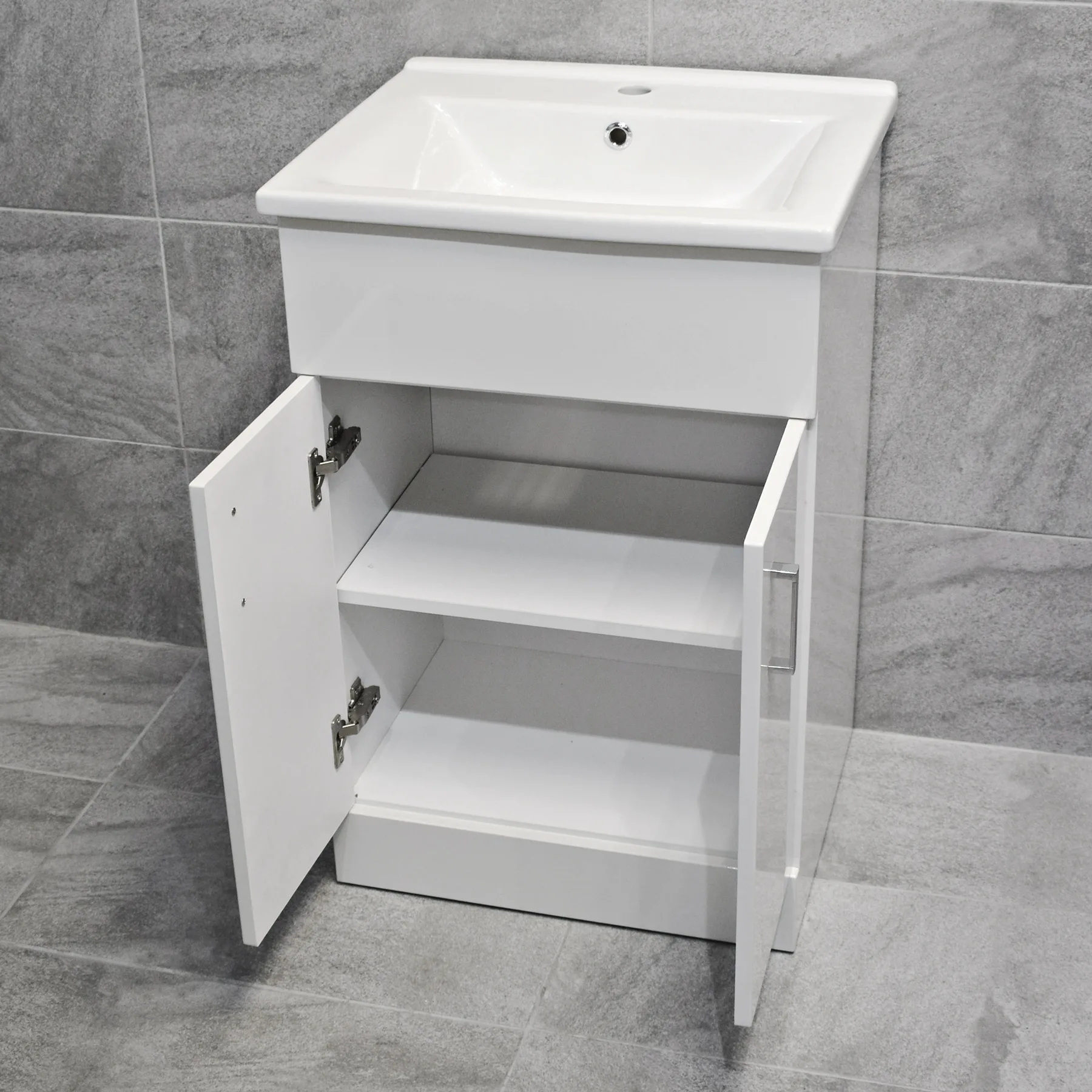 Tess White Square Vanity Unit Ceramic Basin & Short Projection Toilet Set 10 Tess White Square Vanity Unit Ceramic Basin & Short Projection Toilet Set - Image 8