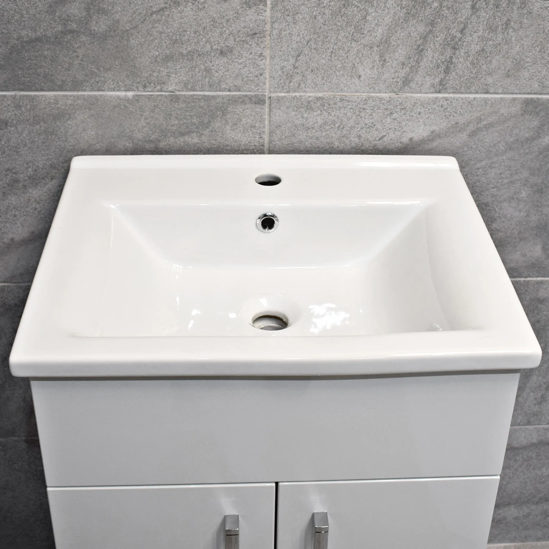 Tess White Square Vanity Unit Ceramic Basin & Short Projection Toilet Set 11 Tess White Square Vanity Unit Ceramic Basin & Short Projection Toilet Set - Image 9