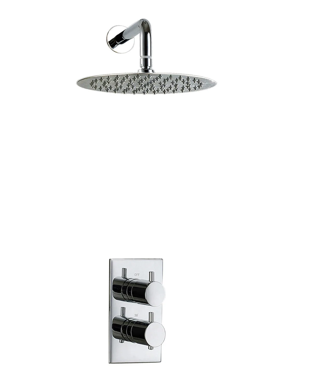 Concealed Thermostatic Shower Valve + Fixed Head With Lifetime Guarantee 3 Concealed Thermostatic Shower Valve + Fixed Head With Lifetime Guarantee