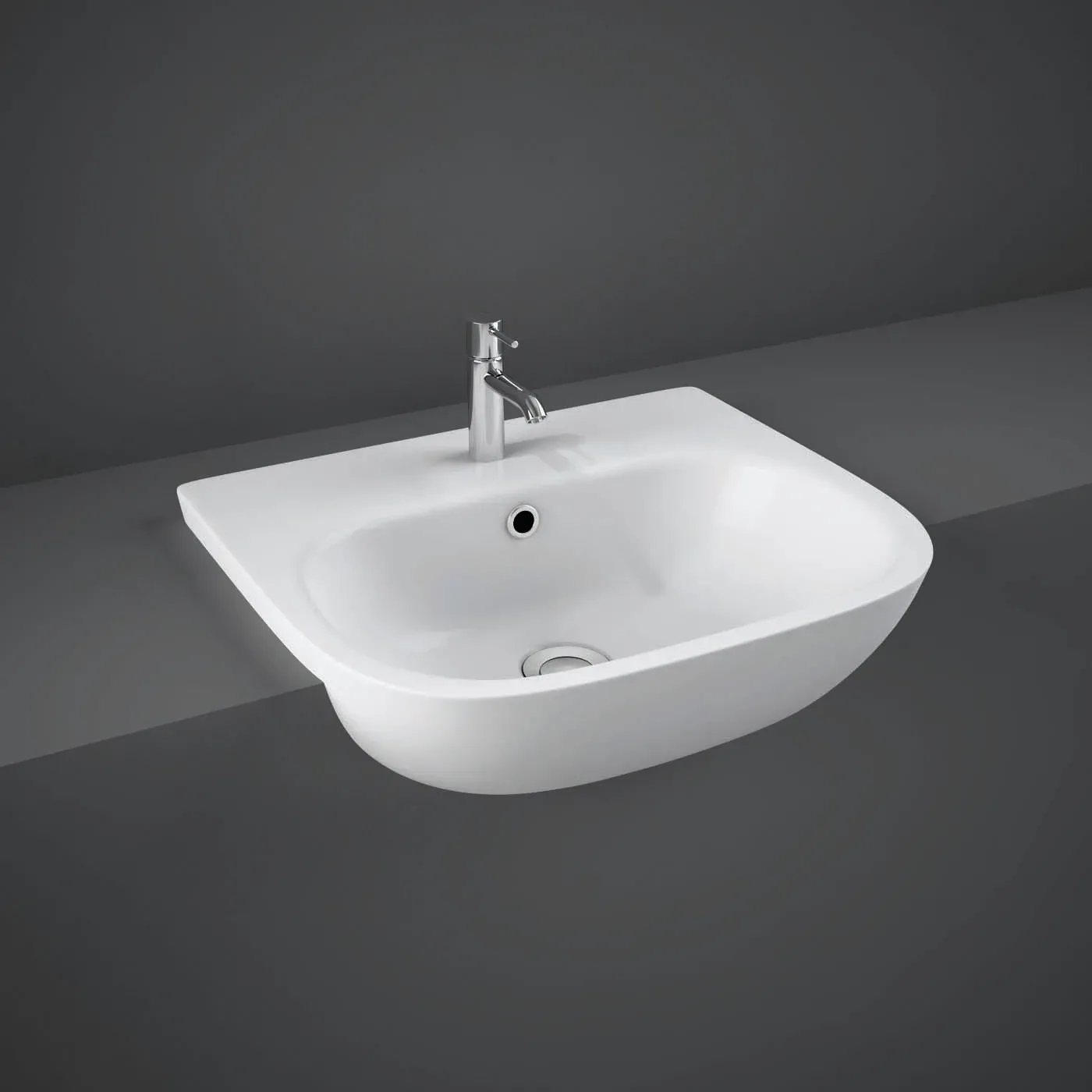 Rak Tonique Semi Recessed Basin – Single Tap Hole 3 Rak Tonique Semi Recessed Basin – Single Tap Hole
