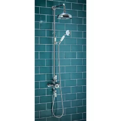 Traditional Shower WRAS Approved Dual Head Thermostatic Set Valve Chrome