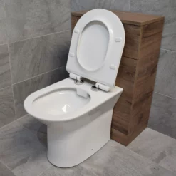 Square Or D-Shaped Rimless Back To Wall Toilet + Soft Close Seat -Comparethebathroom Shop UKB Olive rimless pan btw open jpg