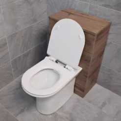 Square Or D-Shaped Rimless Back To Wall Toilet + Soft Close Seat -Comparethebathroom Shop UKB Olive rimless pan btw seat scaled jpg