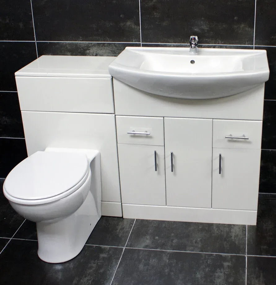 1350mm Bathroom Vanity Set / 850mm Basin Sink Unit + WC Toilet Unit + Tap Opt 3 1350mm Bathroom Vanity Set / 850mm Basin Sink Unit + WC Toilet Unit + Tap Opt