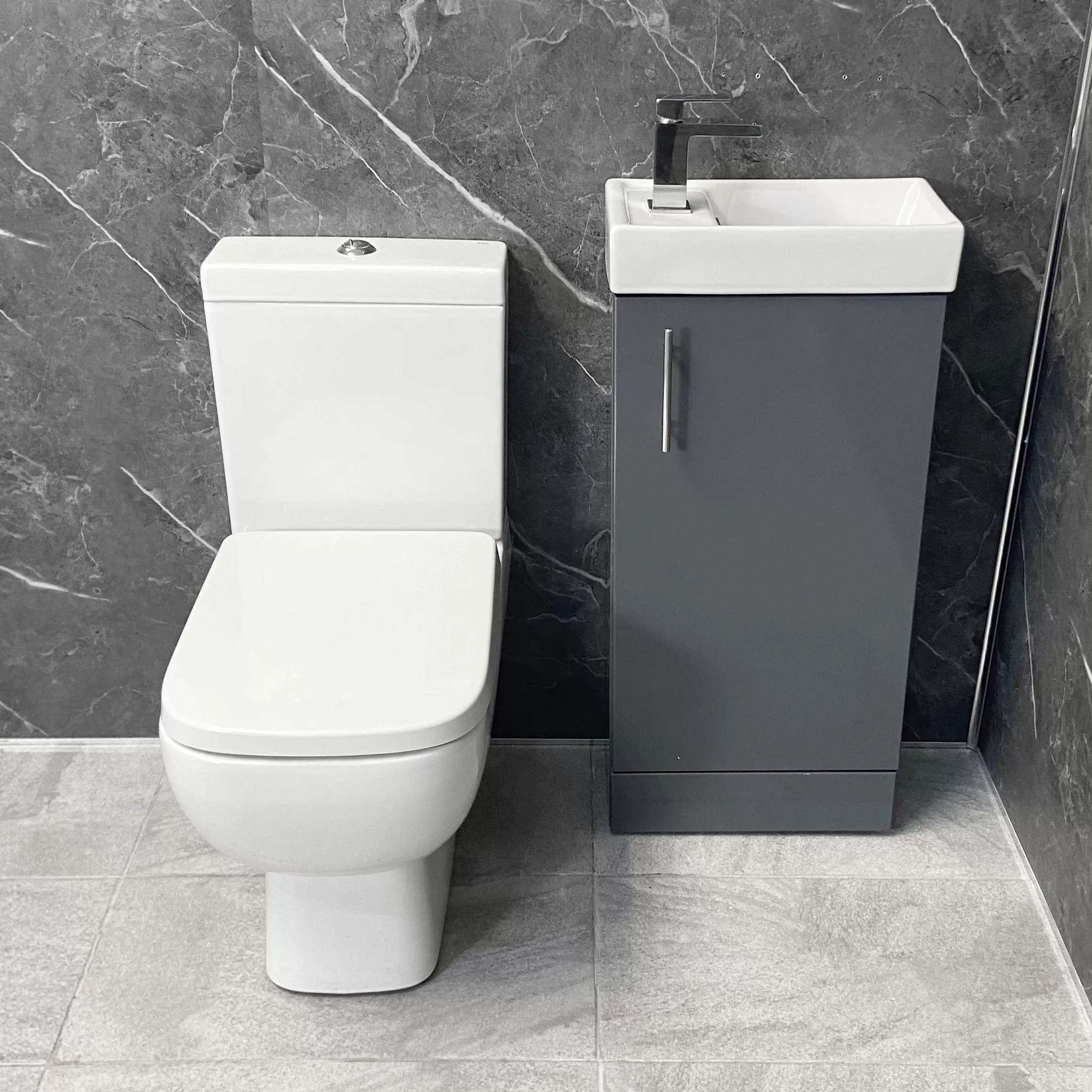 RAK Series 600 Toilet + Cube 400mm Grey Vanity Basin Unit Cloakroom Set EnSuite 5 RAK Series 600 Toilet + Cube 400mm Grey Vanity Basin Unit Cloakroom Set EnSuite - Image 3