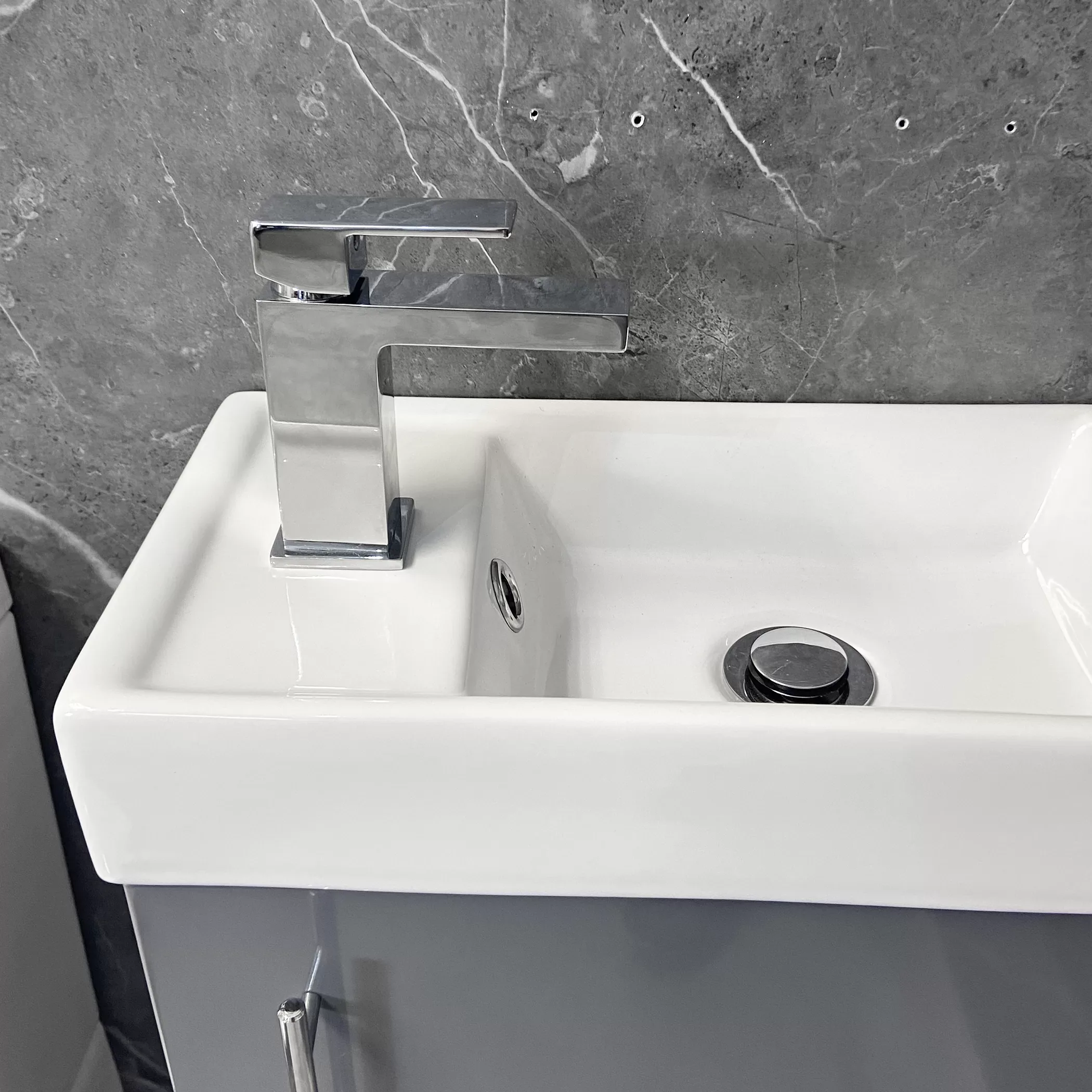 RAK Series 600 Toilet + Cube 400mm Grey Vanity Basin Unit Cloakroom Set EnSuite 4 RAK Series 600 Toilet + Cube 400mm Grey Vanity Basin Unit Cloakroom Set EnSuite - Image 2