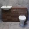 1350mm Walnut Drawerline Vanity Set Bathroom Storage Toilet + Basin Sink -Comparethebathroom Shop Walnut 1400mm Vanity Set Inc Drawline KIT671 1 Comp Jun 18 jpg webp