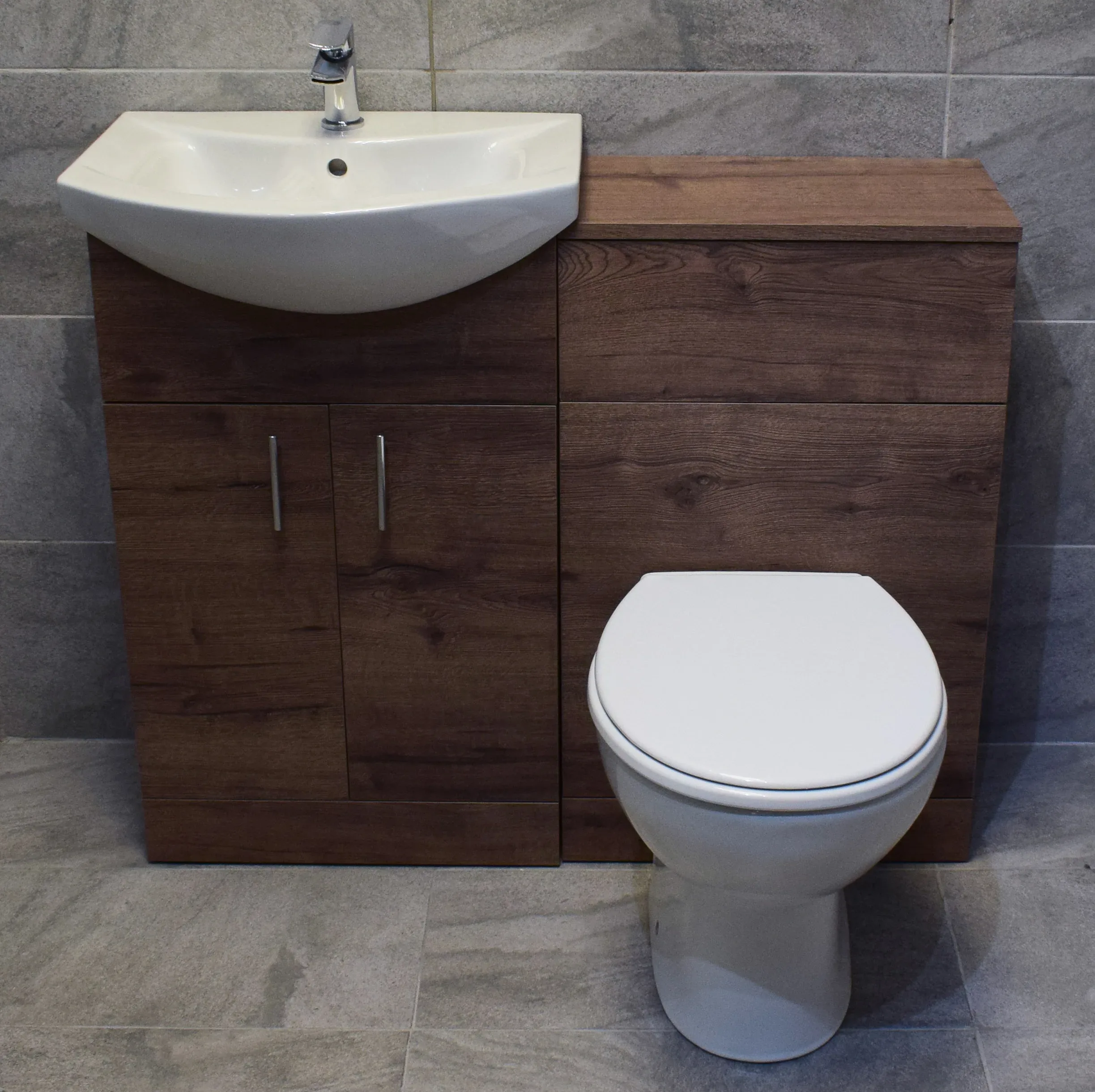 1350mm Walnut Drawerline Vanity Set Bathroom Storage Toilet + Basin Sink 9 1350mm Walnut Drawerline Vanity Set Bathroom Storage Toilet + Basin Sink - Image 7