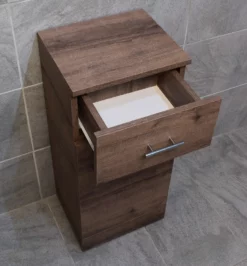 Walnut Oak Finish Drawerline Unit Bathroom Storage Cupboard 350mm 9 Walnut Oak Finish Drawerline Unit Bathroom Storage Cupboard 350mm -Comparethebathroom Shop Walnut Drawline Unit 4 Comp Jun 18 jpg webp
