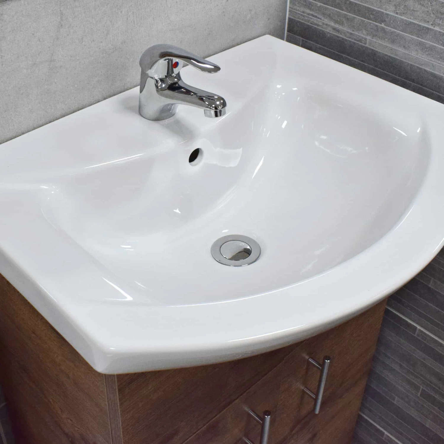 Rak Series 600 Toilet + 550mm Walnut Bathroom Basin Sink Unit Set Cloakroom 4 Rak Series 600 Toilet + 550mm Walnut Bathroom Basin Sink Unit Set Cloakroom - Image 2