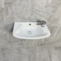 Windermere Wall Mounted Basin Cloakroom Sink 43cm 1 Tap Hole 6 Windermere Wall Mounted Basin Cloakroom Sink 43cm 1 Tap Hole -Comparethebathroom Shop Windemere Stafford Basin Tap jpg webp