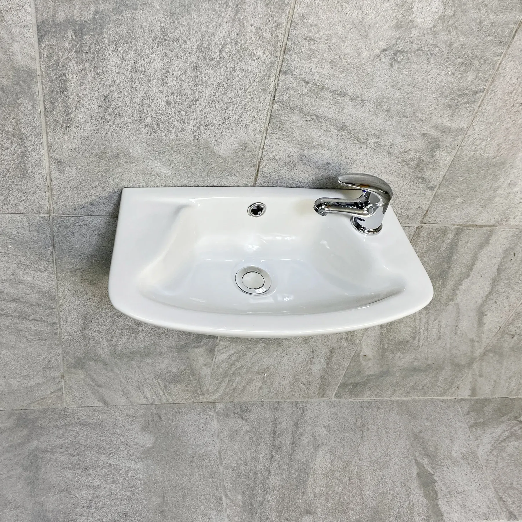 Windermere Wall Mounted Basin Cloakroom Sink 43cm 1 Tap Hole 4 Windermere Wall Mounted Basin Cloakroom Sink 43cm 1 Tap Hole - Image 2
