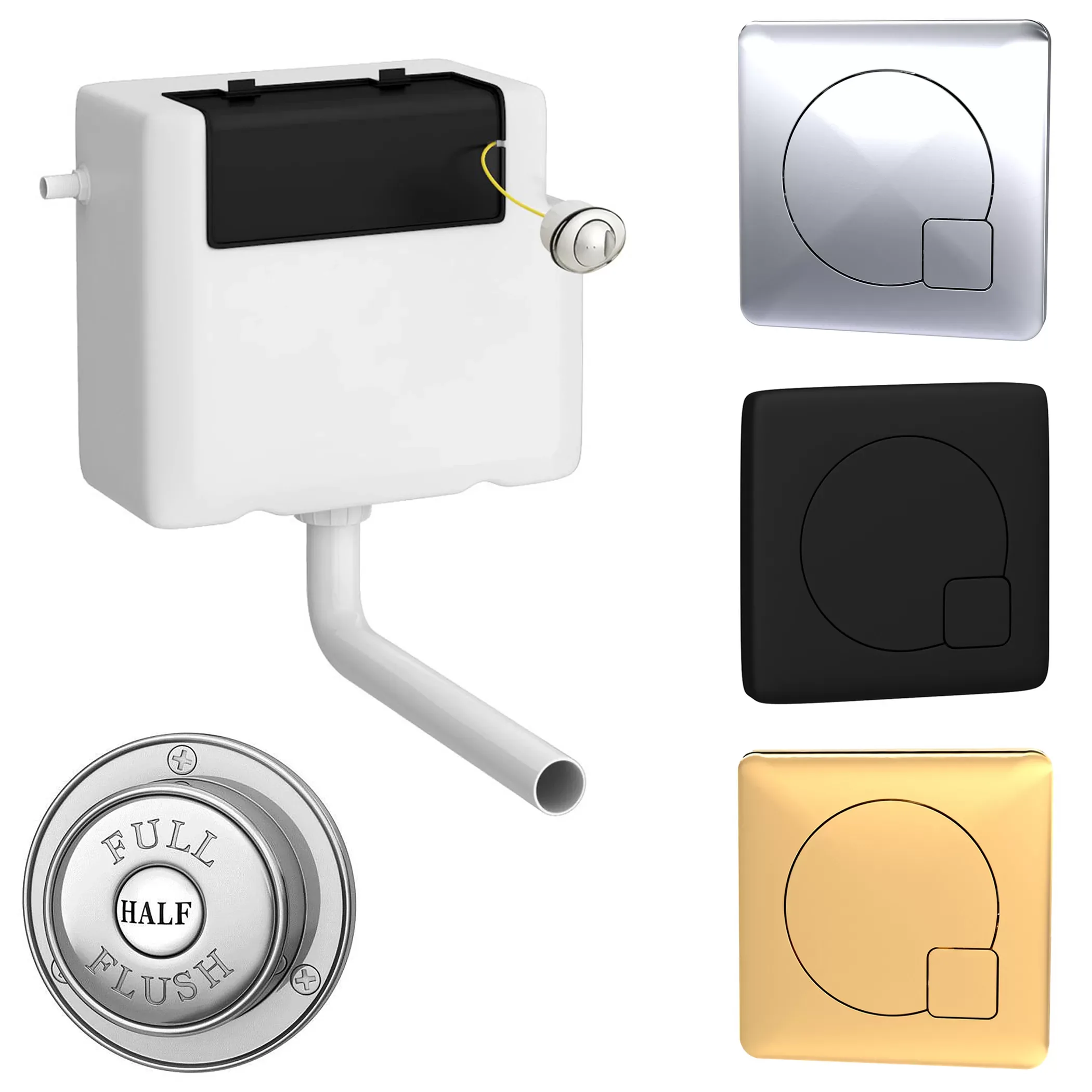 Hudson Reed Concealed Dual Flush Cistern 3/6 Litre Choice Of Push Button Flush 3 Hudson Reed Concealed Dual Flush Cistern 3/6 Litre Choice Of Push Button Flush