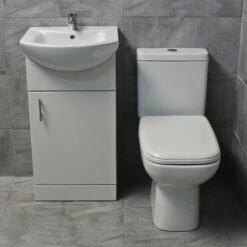 Rak Origin Compact Toilet + Vanity Basin Sink Unit Cloakroom Set Ensuite