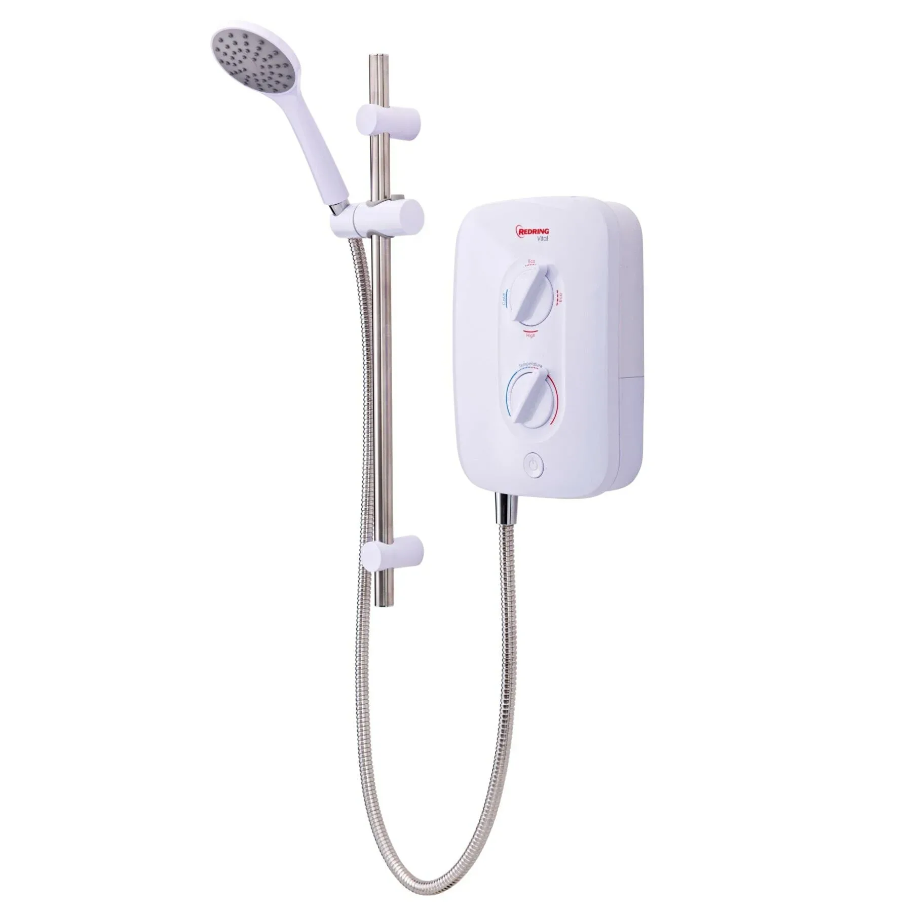 Redring Vital 9.5kw Electric Shower With Push Button White And Chrome 4 Redring Vital 9.5kw Electric Shower With Push Button White And Chrome - Image 2