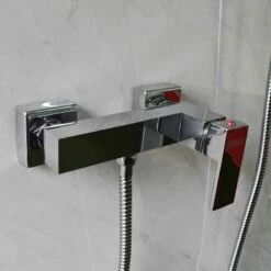 Eva Square Style Manual Shower Valve Set Combi Suitable Modern Style 11 Eva Square Style Manual Shower Valve Set Combi Suitable Modern Style -Comparethebathroom Shop shower unit G310084